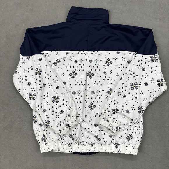 NOS Vintage 90s Wilson Women's L Tennis Jacket Retro Blue‎ White Floral Zip Up - Picture 14 of 16